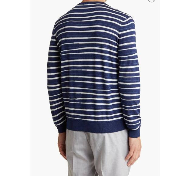 NWT Peter Millar Offshore Uneven Stripe linen merino silk blend sweater  - XL - Picture 3 of 4